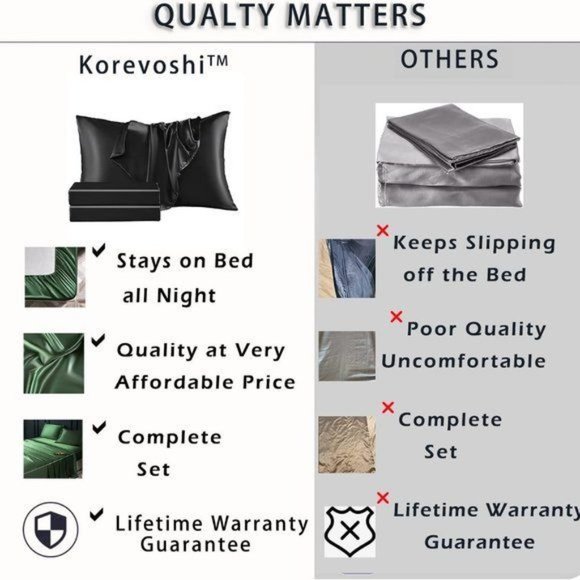 New 4 Pcs Satin Sheets Queen - Silk Silky Super Soft Extra Deep Pocket Queen set - Picture 15 of 16